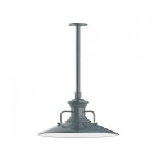 Montclair Light Works STB143-40-T36 - 18" Homestead shade, stem mount pendant with canopy, Slate Gray