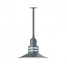 Montclair Light Works STB149-40-T36 - 16" Atomic shade, stem mount pendant with canopy, Slate Gray
