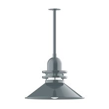 Montclair Light Works STB152-40-T36-G07 - 20" Atomic shade, stem mount pendant with canopy, Frosted Glass, Slate Gray