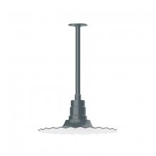 Montclair Light Works STB159-40-T36 - 16" Radial shade, stem mount pendant with canopy, Slate Gray
