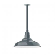 Montclair Light Works STB184-40-T36 - 16" Warehouse shade, stem mount pendant with canopy, Slate Gray