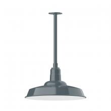 Montclair Light Works STB185-40-T36 - 18" Warehouse shade, stem mount pendant with canopy, Slate Gray