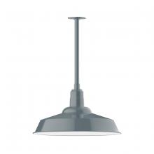 Montclair Light Works STB186-40-T36 - 20" Warehouse shade, stem mount pendant with canopy, Slate Gray