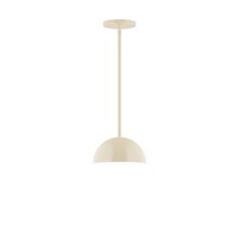 Montclair Light Works STG431-G15-16 - 8" Arcade Stem Hung Pendant with 6 inch white opal glass globe, Cream