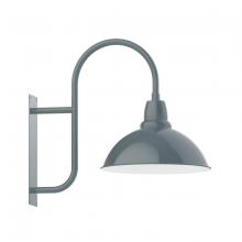 Montclair Light Works WMF109-40-G06 - 18" Cafe shade, wall mount light with Frosted Glass and cast guard, Slate Gray