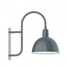 Montclair Light Works WMF117-40-G06 - 16" Deep Bowl shade, wall mount light with Frosted Glass and cast guard, Slate Gray