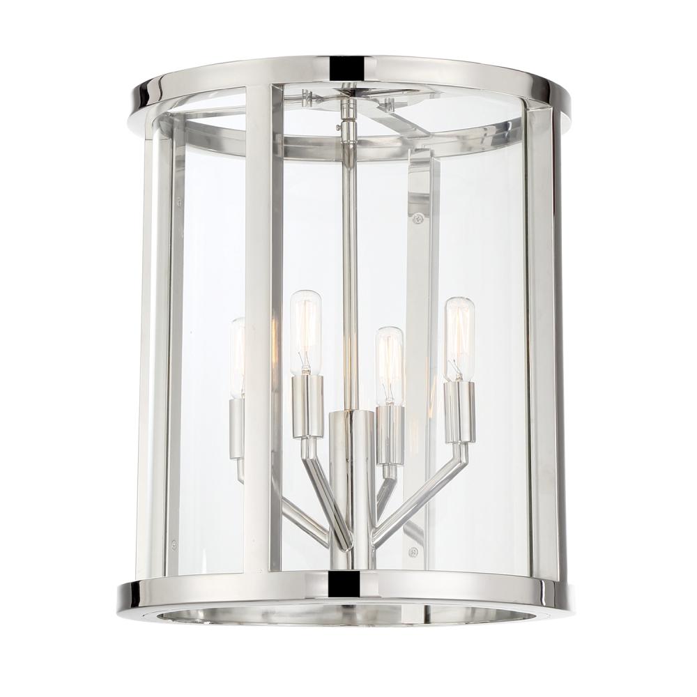 Libby Langdon for Crystorama Devon 4 Light Polished Nickel Semi Flush Mount