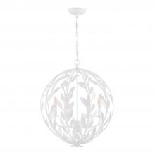 Crystorama 506-MT - Broche 6 Light Matte White Chandelier