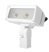 RAB Lighting FFLED26SFB44W/480/PCS4 - Flood 3574 Lumens Ffled 26W 4X4 480W swivel photocell 5000K cool led slipfitter white