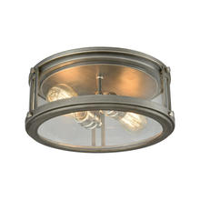 ELK Home Plus 11880/2 - Coby 2-Light Flush Mount in Polished Nickel and Weathered Zinc with Clear Glass