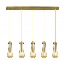 Innovations Lighting 125-451-1P-BB-G451-4ME - Owego - 5 Light - 37 inch - Brushed Brushed Brass - Linear Pendant