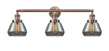Innovations Lighting 205-AC-G173 - Fulton - 3 Light - 30 inch - Antique Copper - Bath Vanity Light