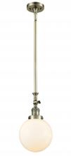 Innovations Lighting 206-AB-G201-8-LED - Beacon - 1 Light - 8 inch - Antique Brass - Stem Hung - Adjustable Mini Pendant