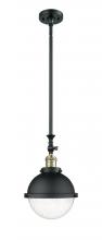 Innovations Lighting 206-BAB-HFS-84-BK-LED - Hampden - 1 Light - 9 inch - Black Antique Brass - Stem Hung - Adjustable Mini Pendant
