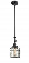 Innovations Lighting 206-BK-G58-CE-LED - Bell Cage - 1 Light - 6 inch - Matte Black - Stem Hung - Adjustable Mini Pendant