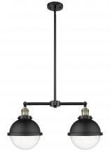 Innovations Lighting 209-BAB-HFS-84-BK-LED - Hampden - 2 Light - 18 inch - Black Antique Brass - Stem Hung - Adjustable Island Light