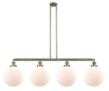 Innovations Lighting 214-AB-G201-12-LED - Beacon - 4 Light - 56 inch - Antique Brass - Stem Hung - Adjustable Island Light