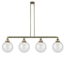 Innovations Lighting 214-AB-G204-10-LED - Beacon - 4 Light - 54 inch - Antique Brass - Stem Hung - Adjustable Island Light