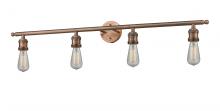 Innovations Lighting 215-AC-LED - Bare Bulb - 4 Light - 42 inch - Antique Copper - Adjustable Bath Vanity Light