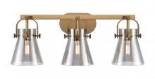 Innovations Lighting 423-3W-BB-G411-6SM - Pilaster II Cone - 3 Light - 27 inch - Brushed Brass - Bath Vanity Light