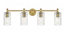 Innovations Lighting 434-4W-BB-G434-7DE - Crown Point - 4 Light - 34 inch - Brushed Brass - Bath Vanity Light