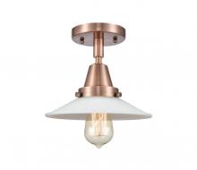 Innovations Lighting 447-1C-AC-G1-LED - Halophane - 1 Light - 9 inch - Antique Copper - Flush Mount