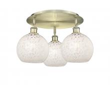 Innovations Lighting 516-3C-AB-G1216-8WM - White Mouchette - 3 Light - 20 inch - Antique Brass - Flush Mount