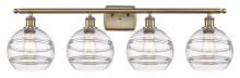 Innovations Lighting 516-4W-AB-G556-8CL - Rochester - 4 Light - 38 inch - Antique Brass - Bath Vanity Light