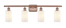 Innovations Lighting 516-4W-AC-G801-LED - Clymer - 4 Light - 34 inch - Antique Copper - Bath Vanity Light