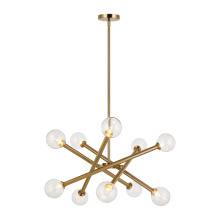 Matteo Lighting C64610AGCL - Matchstix Aged Gold Brass Pendant