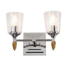 Lucas McKearn BB1022PC-2-F1S - Vetiver 2 Light Vanity Light in Polished Chrome with Silver Accent