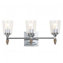 Lucas McKearn BB1022PC-3-F2S - Vetiver Light Vanity in Polished Chrome with Silver Accent