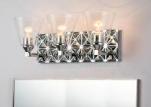 Lucas McKearn BB1302PC-3 - Alpha 3 Light Vanity Light With Glass in Polished Chrome