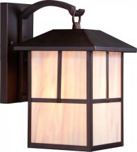 Nuvo 60/5672 - Tanner - 1 Light - 8" Wall Lantern with Honey Stained Glass - Claret Bronze Finish